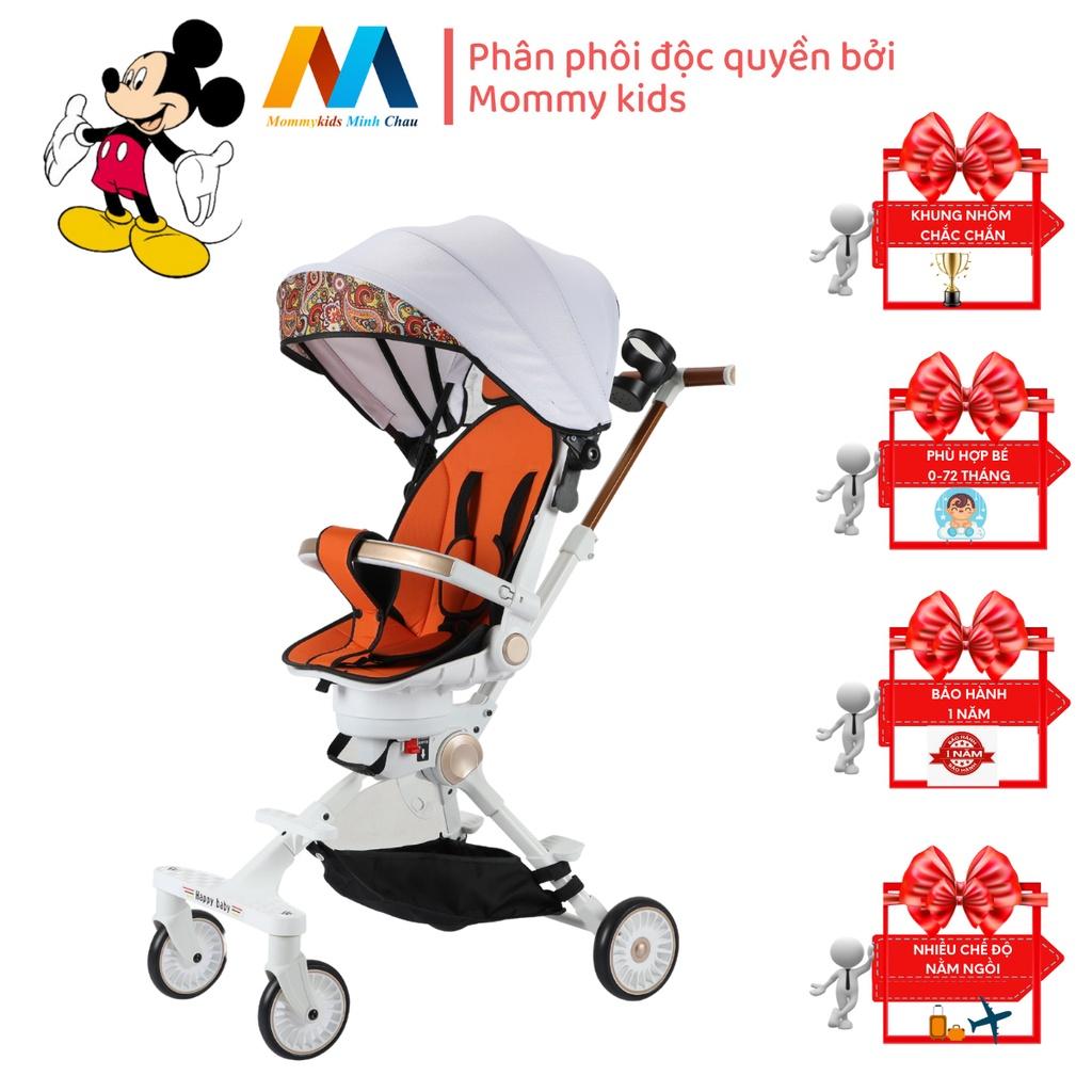 Xe Đẩy Mommykids Minh Chau , gấp gọn đảo chiều Ghế xoay 360 độ, tùy chỉnh nhiều độ nghiêng khác nhau