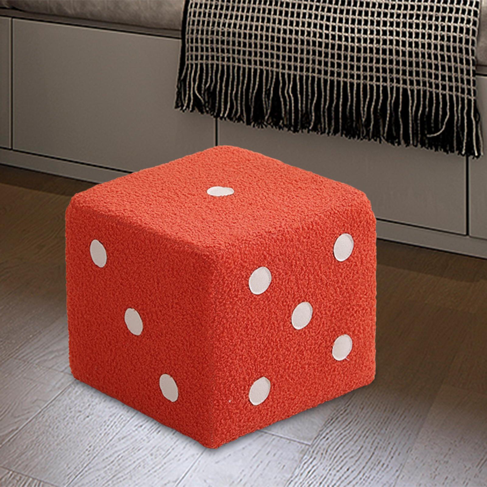 Dice Cubic Foot Stool Small Dice Cube Ottoman for Apartment Entryway Bedside