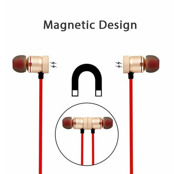 Tai nghe bluetooth 2 bên  có dây choàng cổ 2 đầu hít nam châm S8 - Hàng nhập khẩu