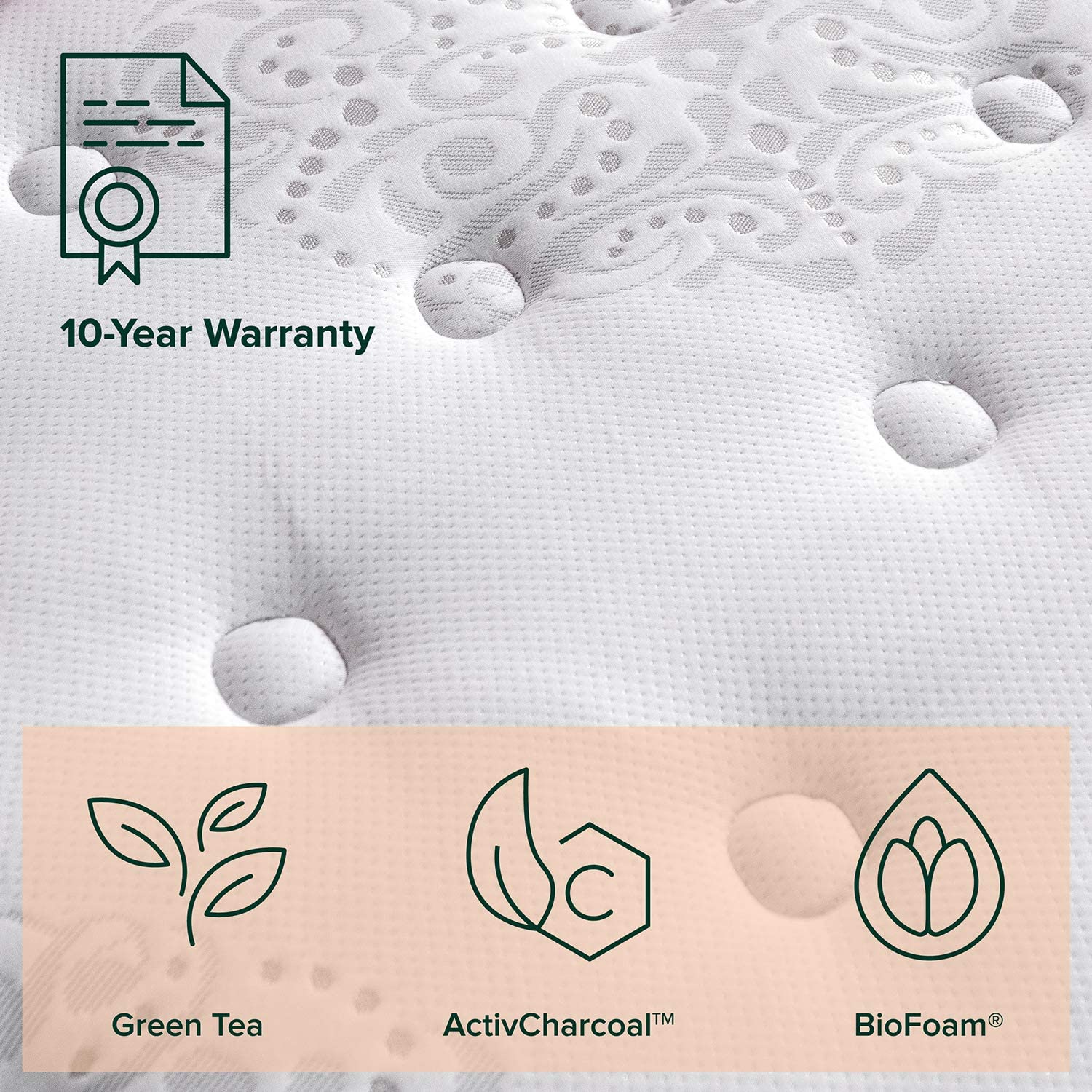 Nệm lò xo túi hút chân không Gel mát cao cấp Zinus - Gel-Infused Memory Foam Hybrid Spring Mattress