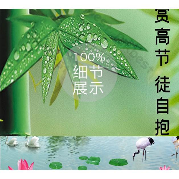 Tranh dán tường Tranh phong thủy làng tre thanh bình, tranh dán tường 3d hiện đại  MS1086809