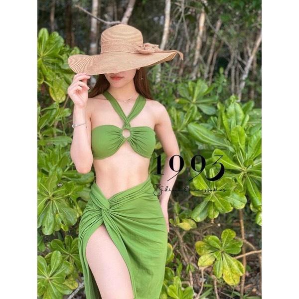 SET ĐỒ BƠI ĐI BIỂN # BIKINI HAI MÃNH KHOEN KÈM QUÂY RÚT CHỮ V HỒ NGỌC HÀ SANG CHẢNH BM-012