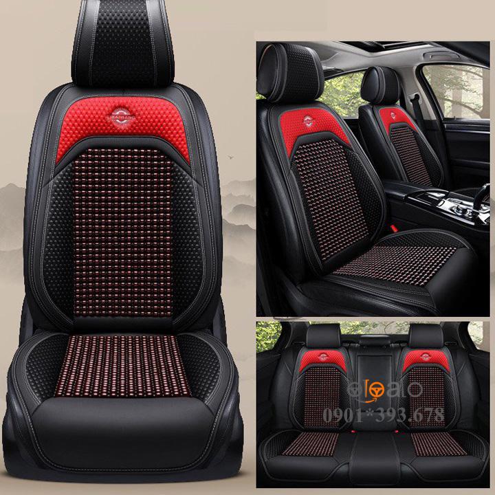 Áo trùm lót bọc ghế xe ô tô Honda Jazz da PU hạt gỗ tự nhiên CAO CẤP