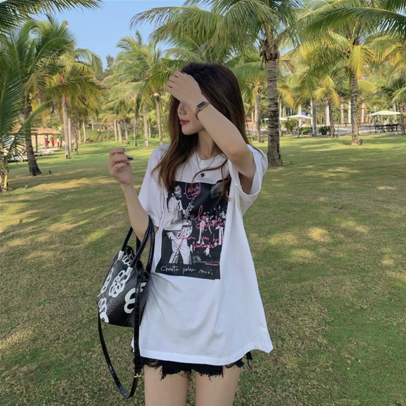 Áo phông nữ 1HITSHOP UNISEX Áo Thun Tay Ngắn Dáng Rộng Thiết Kế Mới Đơn Giản Thời Trang Mùa Hè Dành Cho Nữ