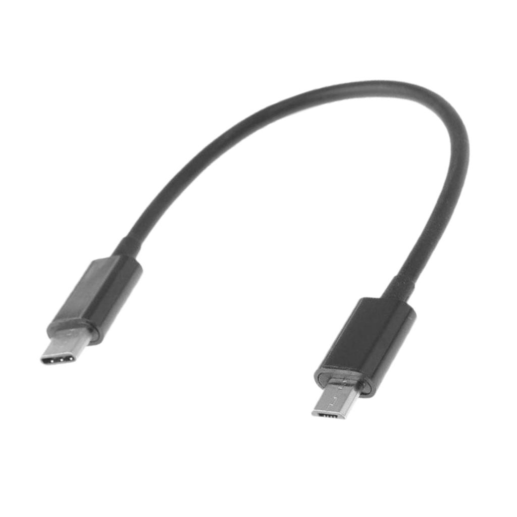 USB C Type C to Micro USB Charging Data Transfer Adapter Cable 0.25M Black