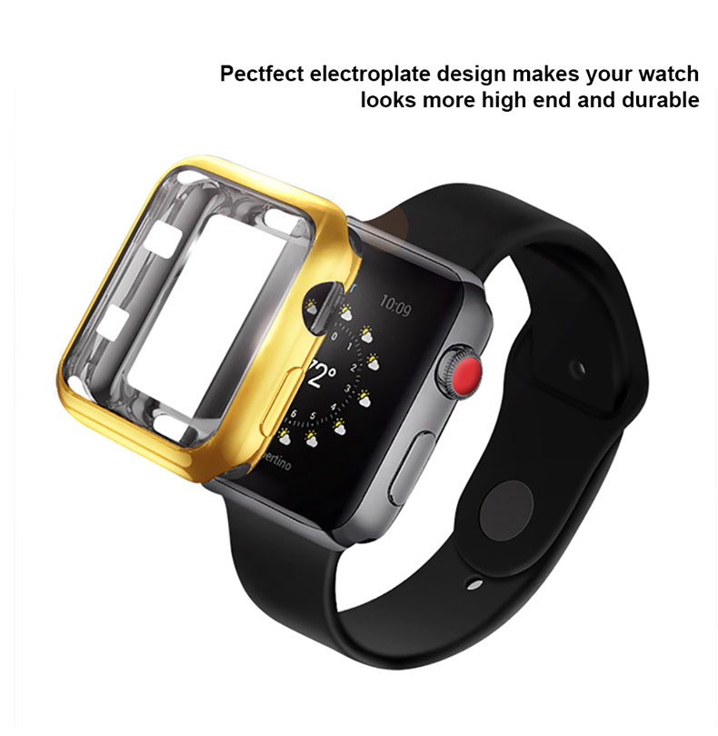 Case ốp bảo vệ silicon dẻo viền màu cho Apple Watch 38mm hiệu HOTCASE (chống va đập trầy xước, chống bụi, bảo vệ viền) - Hàng chính hãng