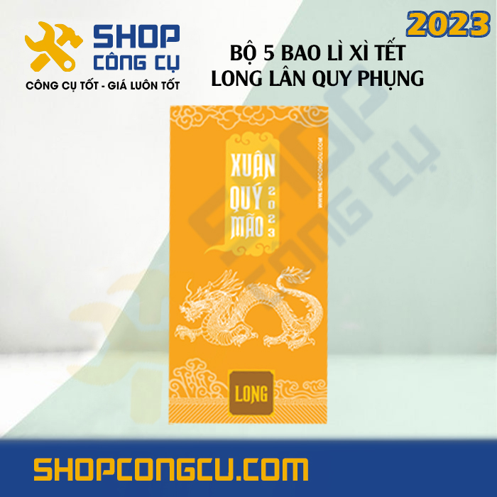 Bộ 5 bao lì xì tết Long Lân Quy Phụng BLX001