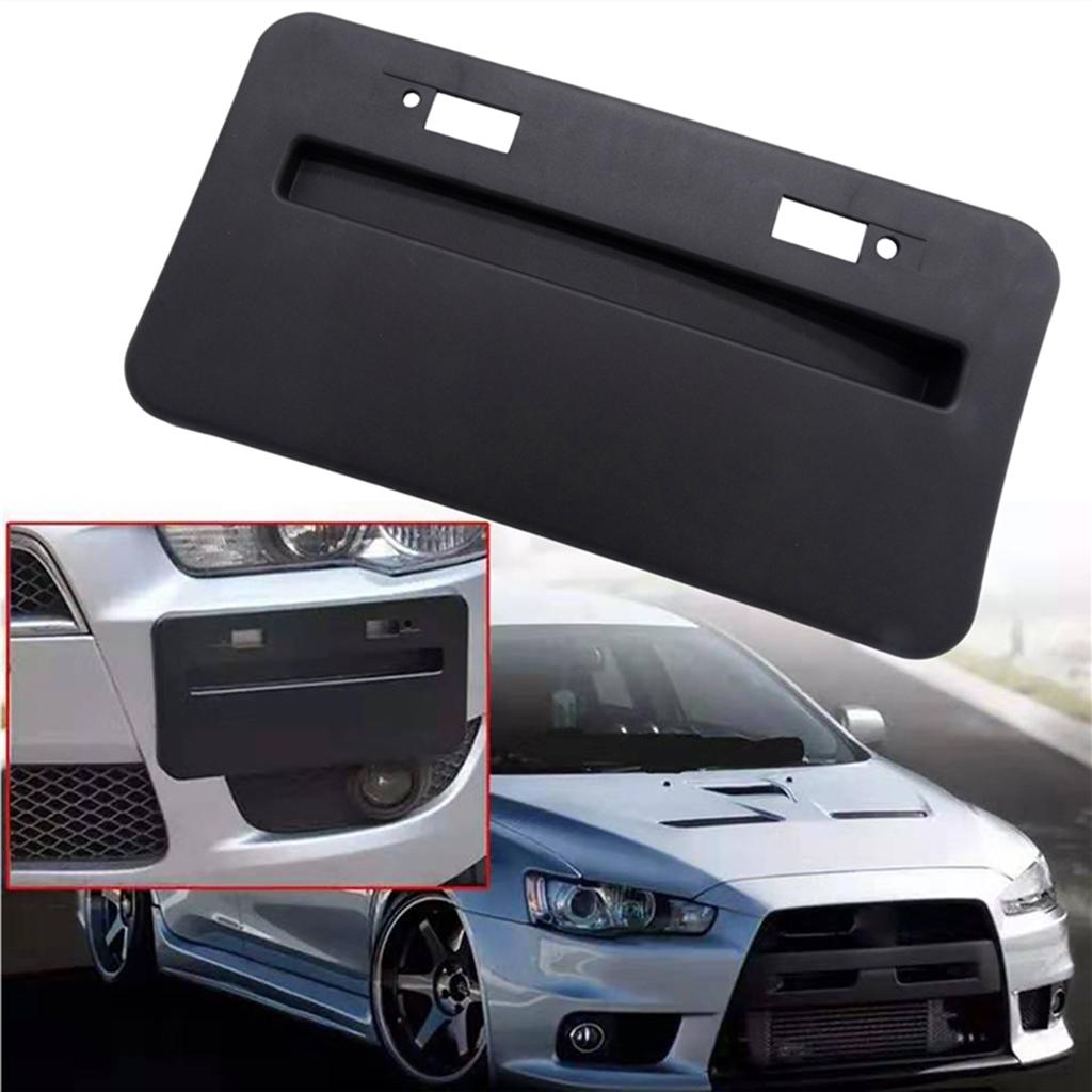 ABS License Plate Frame, 1 PC License Plate Holder, Auto Black License Plate Frame Rust-Proof, Weather-Proof Fit for Mitsubishi Lancer GTS EVO X 08-18