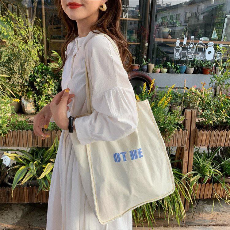 Túi tote Vải canvas mềm Đẹp Cực Hot có khóa miệng,túi tote FAVORITE THING hàn Quốc tặng quà xinh