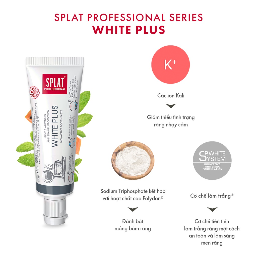 Combo 6 Tuýp Nhỏ Dùng Thử SPLAT Professional Series Chăm Sóc Răng Toàn Diện, Làm Trắng Răng 20ml x 6 Tuýp