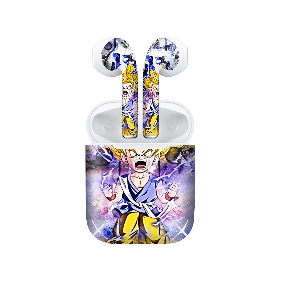 Miếng dán skin chống bẩn cho tai nghe AirPods in hình Dragon Ball - Goku 2 - 7vnr71 (bản không dây 1 và 2)