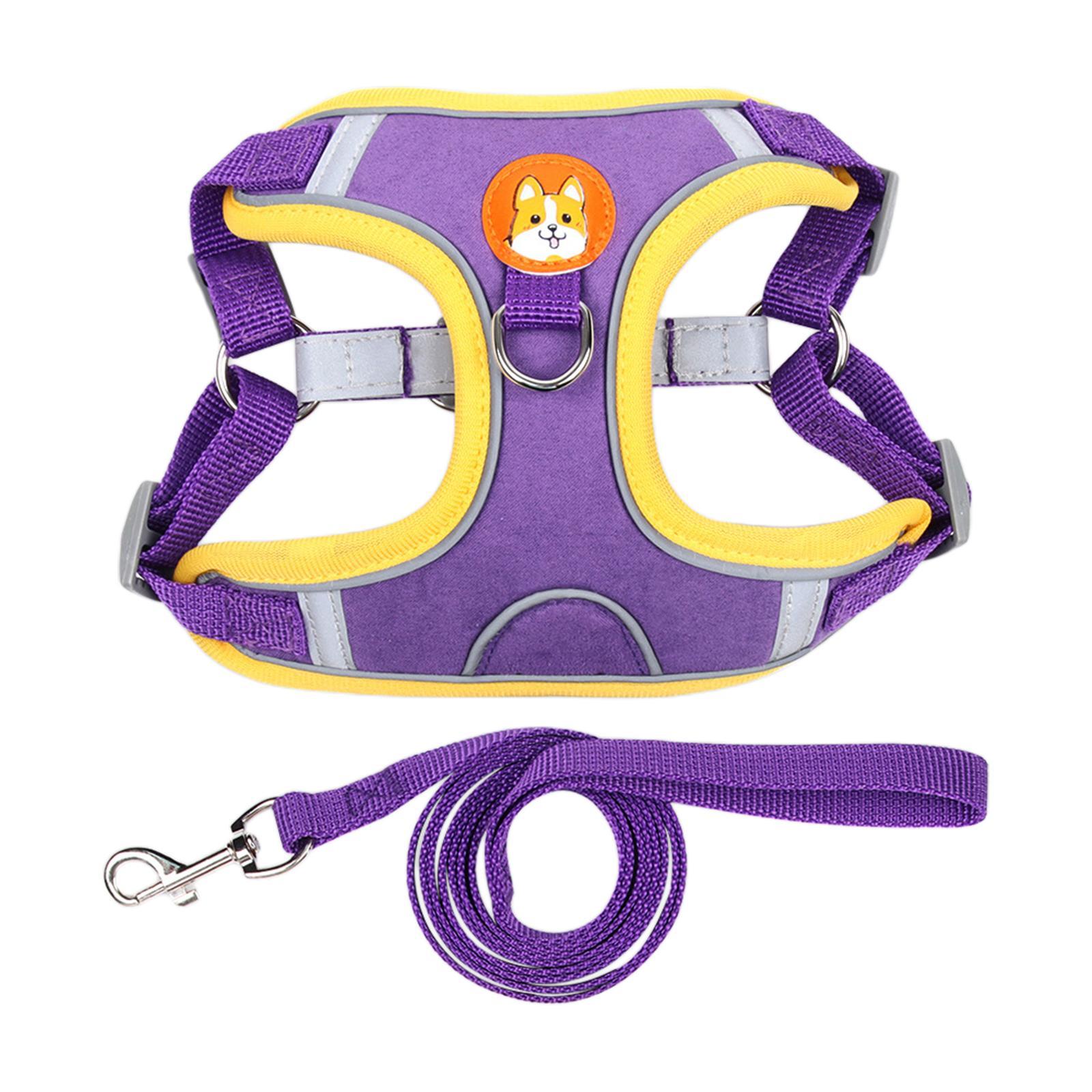 Dog Harness Leashs Set Soft Padded Adjustable for Puppy Reflective S