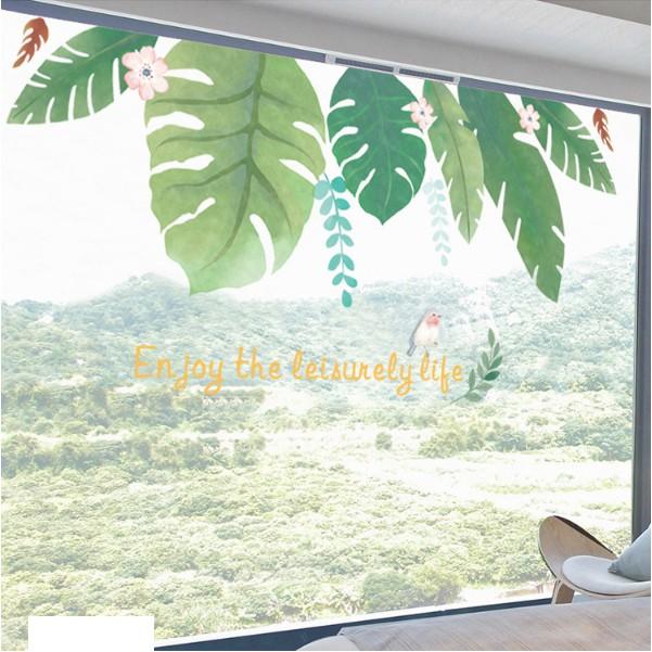Decal trang trí tường - Lá Dương Xỉ nhạt 02
