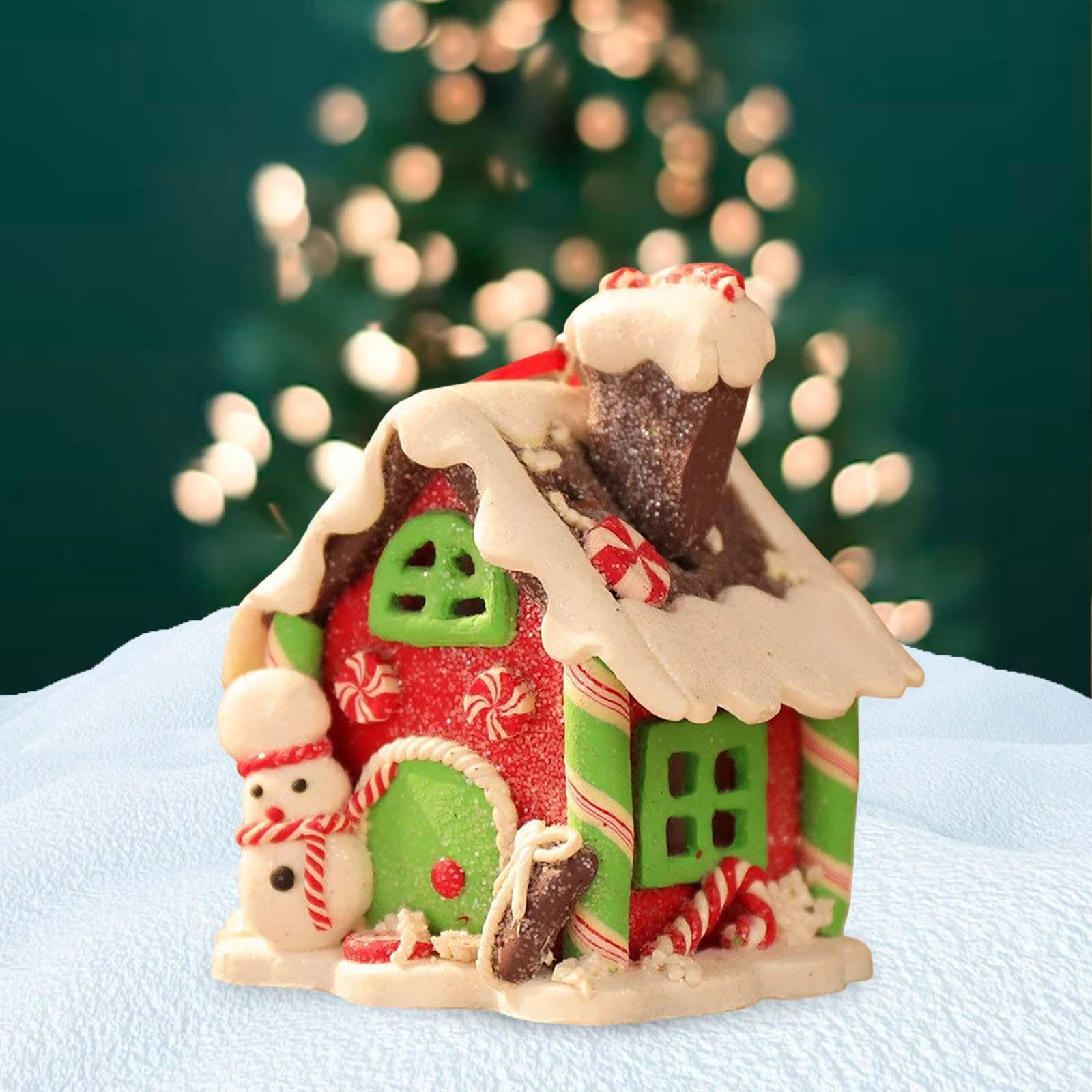 Miniature Christmas Pendant LED Light Cottage House Rustic for Xmas Home
