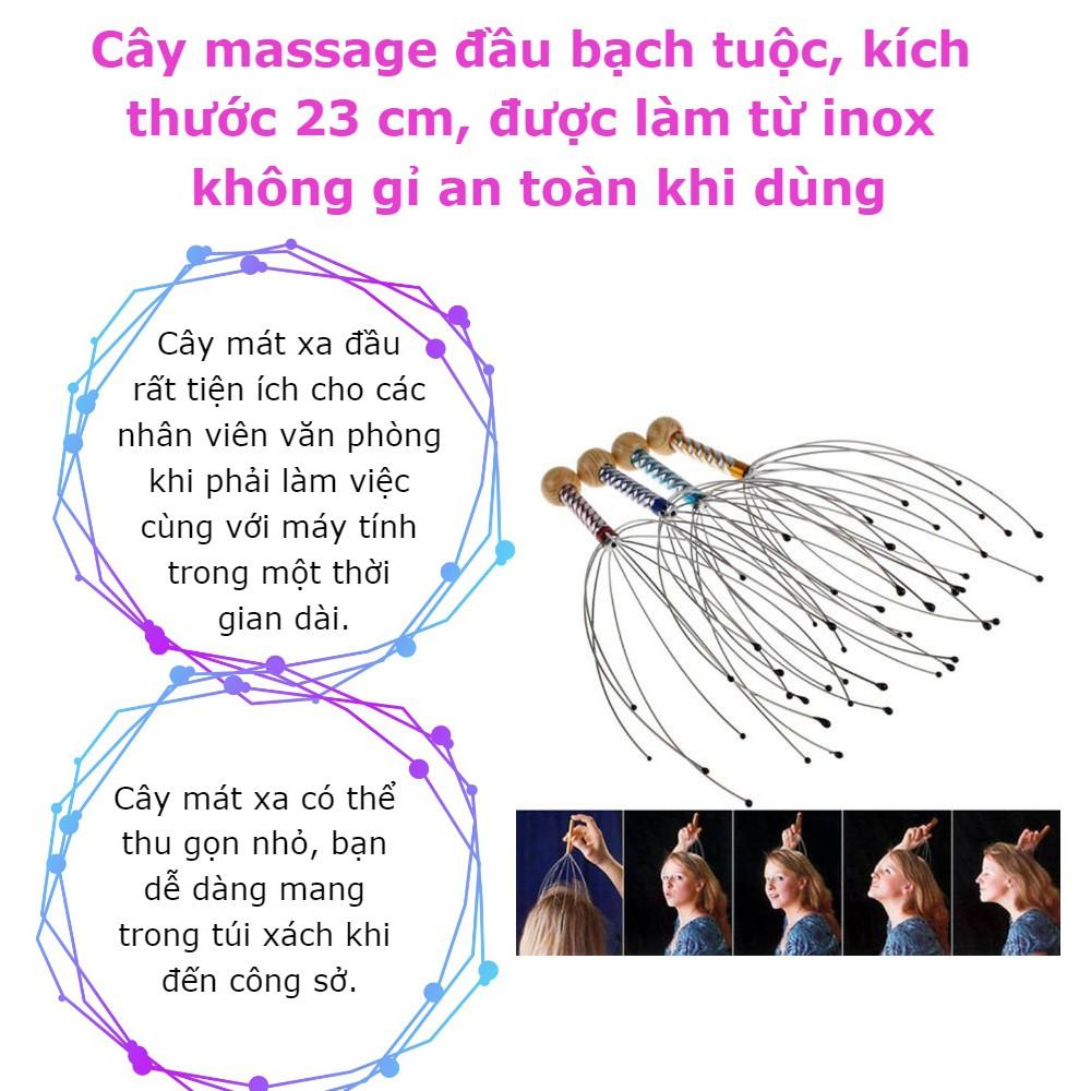 Cây Massage Đầu Giảm Stress, Dung Cụ Mát Xa Đầu Thư Giãn, Bớt Đau Nhức Đầu Tiện Lợi