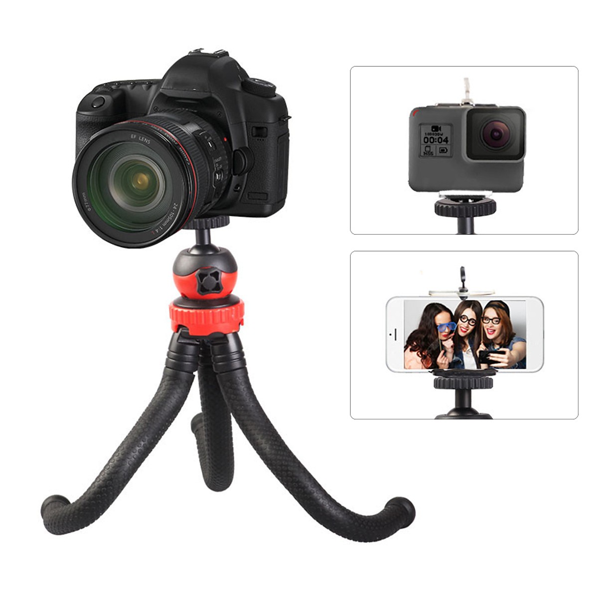 Giá đỡ điện thoại/máy ảnh Selfiecom MT04 dạng tripod 3 chân bạch tuộc uốn dẻo - Hàng chính hãng