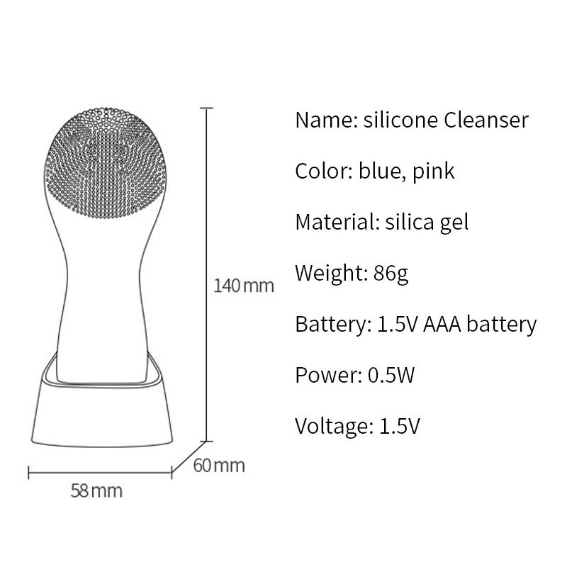 Điện Làm Sạch Da Mặt Bàn Chải Silicone Chống Thấm Nước 8 Cấp Siêu Âm Mặt Bụi Máy Mát Xa Mặt Chăm Sóc Da Limpiador Mặt