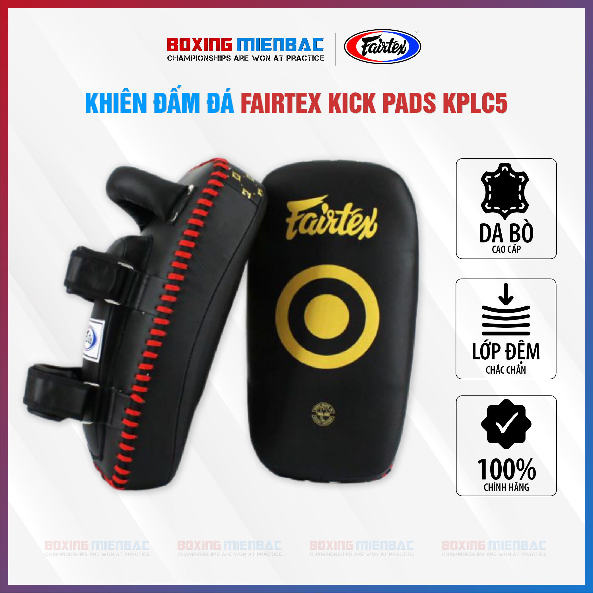 ĐÍCH ĐÁ FAIRTEX KICK PADS KPLC5/ ĐEN/ BOXING/ MUAYTHAI/ KICKBOXING