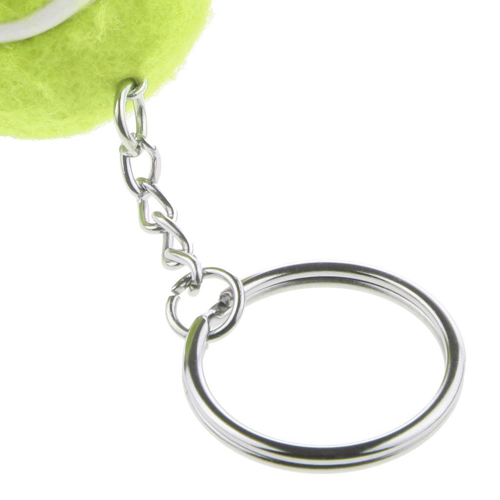 3-9pack Stylish Tennis Ball Pendant Alloy Key Ring Green