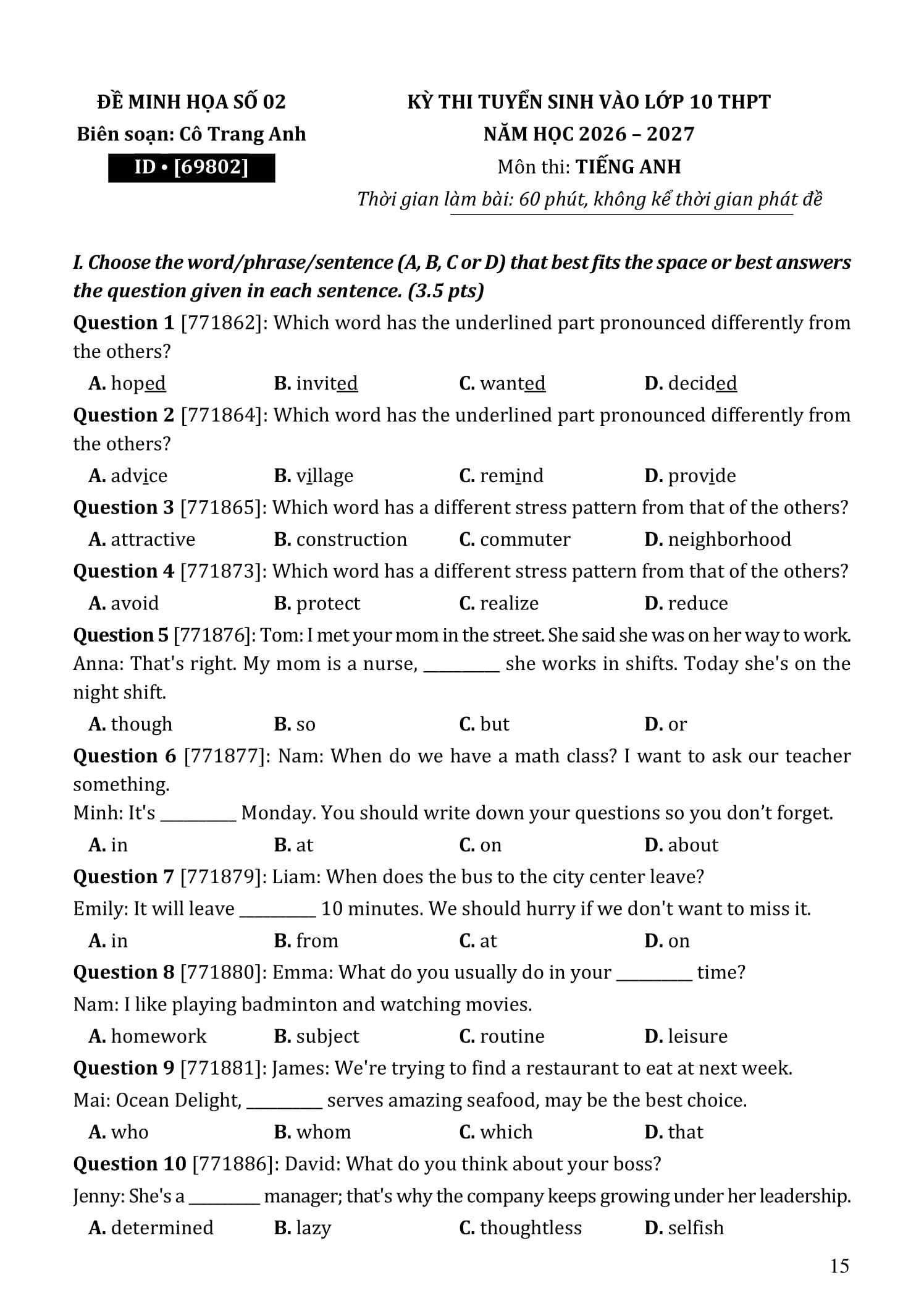 Sách - 80 Đề Minh Họa Thi Vào 10 - Môn Tiếng Anh