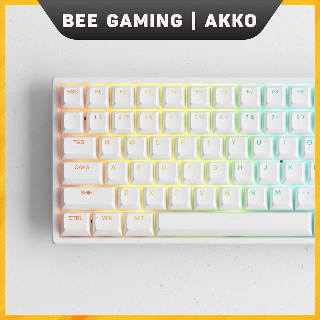 Bàn phím cơ chính hãng  AKKO 3084 v2 RGB – Black / White (Foam tiêu âm / Hotswap / AKKO CS Jelly switch