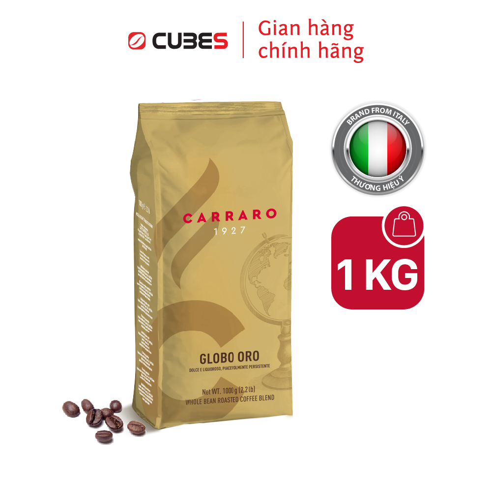 Cà phê hạt Carraro Globo Oro - Hương trái cây, vị phong phú, dịu dàng - Hàng nhập khẩu từ Ý