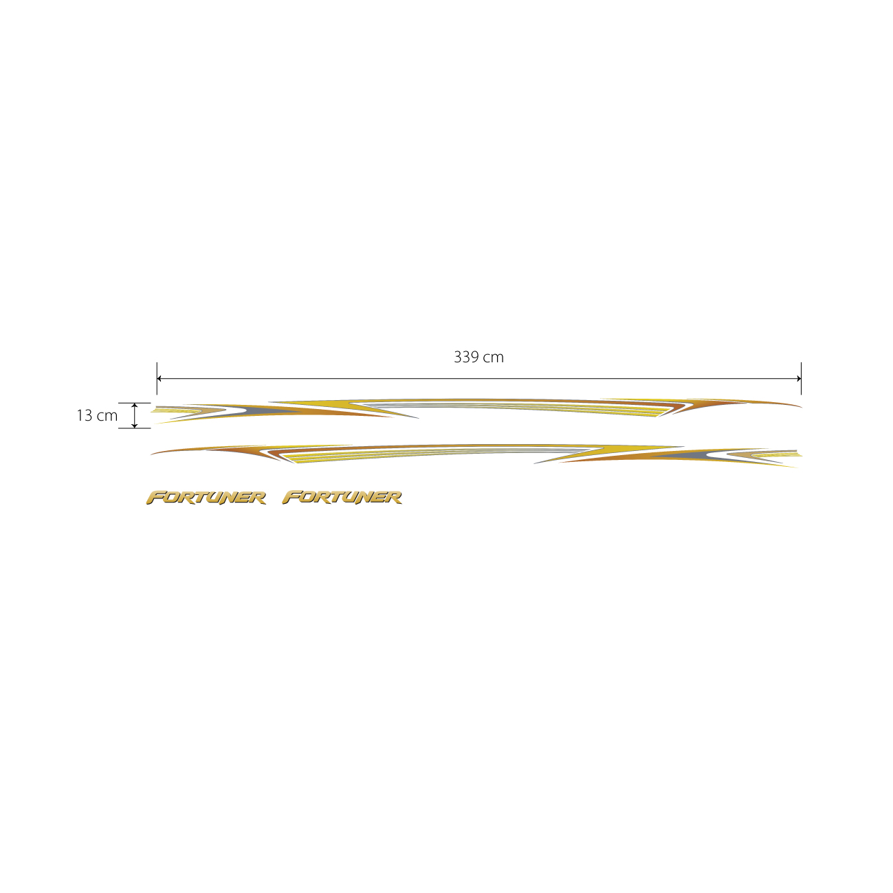Bộ tem oto cho xe Fortuner, tem xe Ranger, tem chữ dán xe, tem xe đẹp WRAP 81, KT 339x13cm