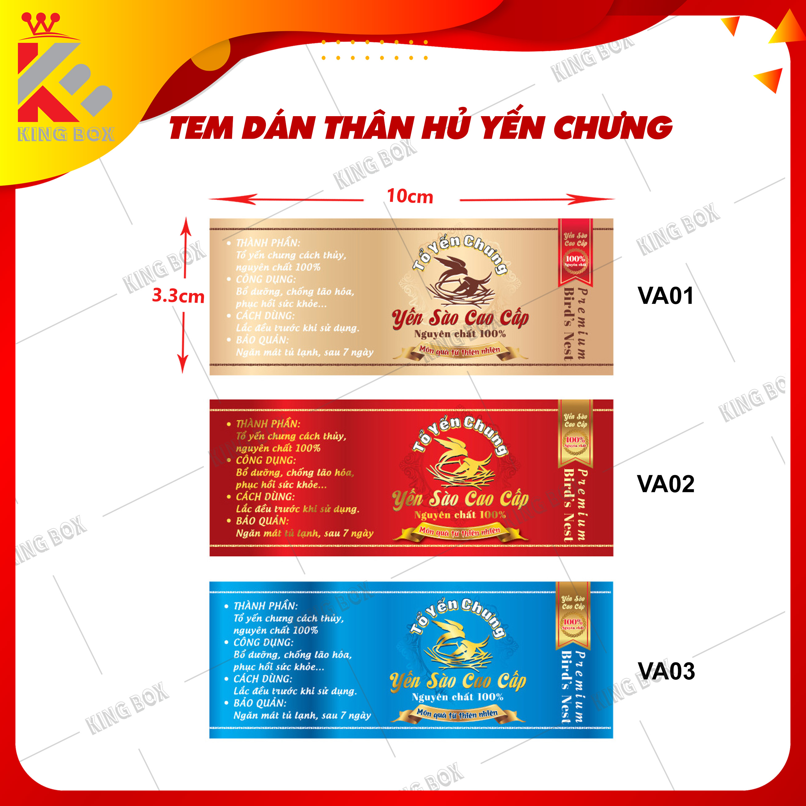 Tem dán yến hủ chưng sẵn/Tem dán thân hủ yến chưng sẵn