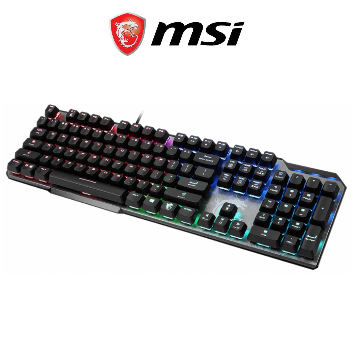 Bàn Phím Gaming Cơ MSI Vigor GK50 Kailh Blue Đèn LED RGB, Dây Cắm USB Dài 1.8M - Hàng Chính Hãng