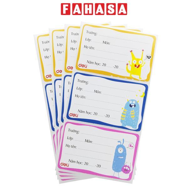 Nhãn Vở Học Sinh 3 Ô - Deli CA900 (12 Nhãn) - Mẫu 1