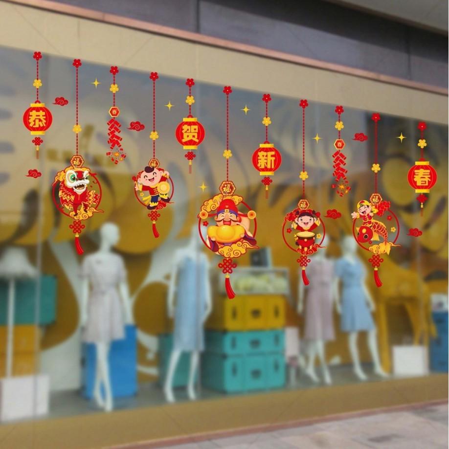 Decal Trang Trí Tết dán kính - dán tường- 2021- Cực đẹp - nhiều mẫu