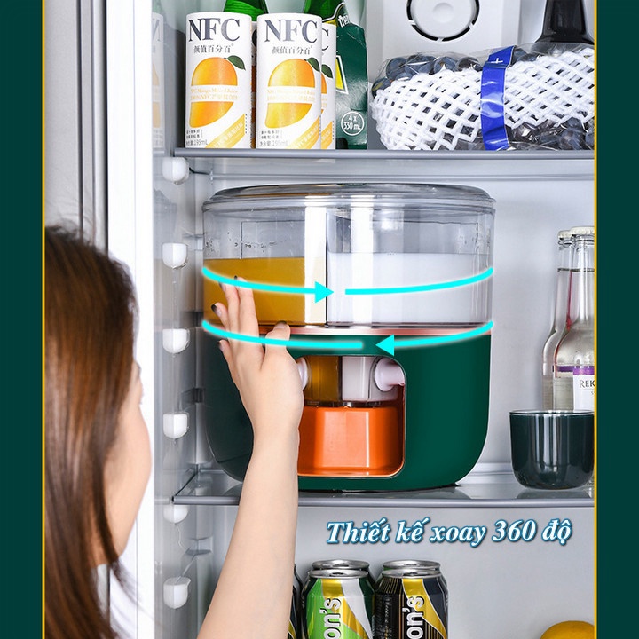 It shop - Bình đựng nước trái cây 3 ngăn Kettle Pot có vòi xoay 360