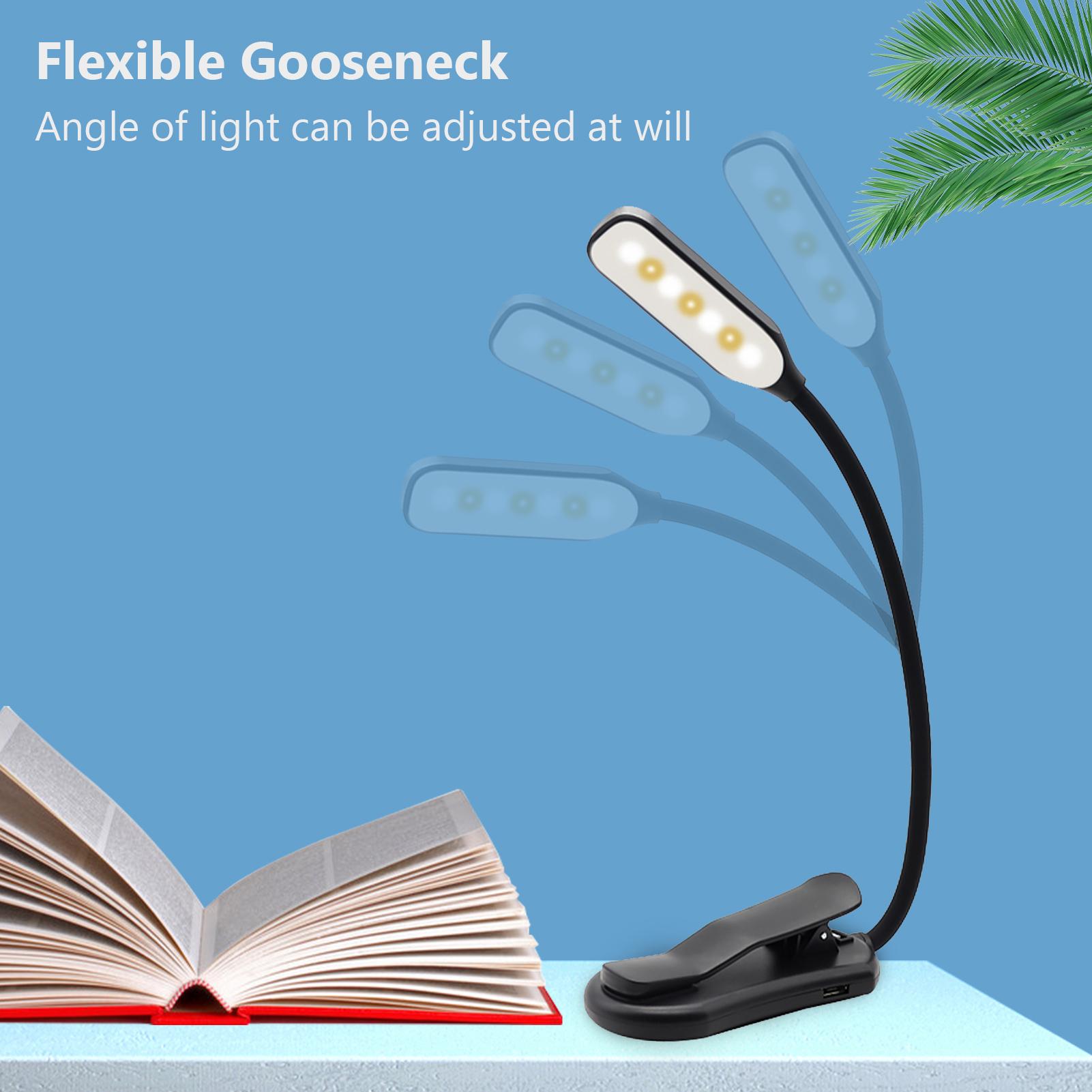 Đèn đọc sách ban đêm Công tắc cảm ứng với 7 LED và 3 độ sáng