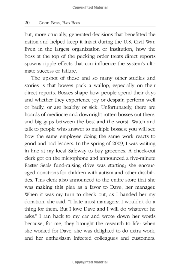 Good Boss, Bad Boss: How to Be the Best... and Learn from the Worst