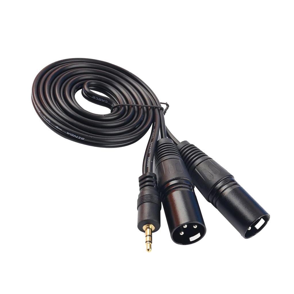 3.5 mm Stereo 1/8" to Dual Male XLR Splitter Patch Cable