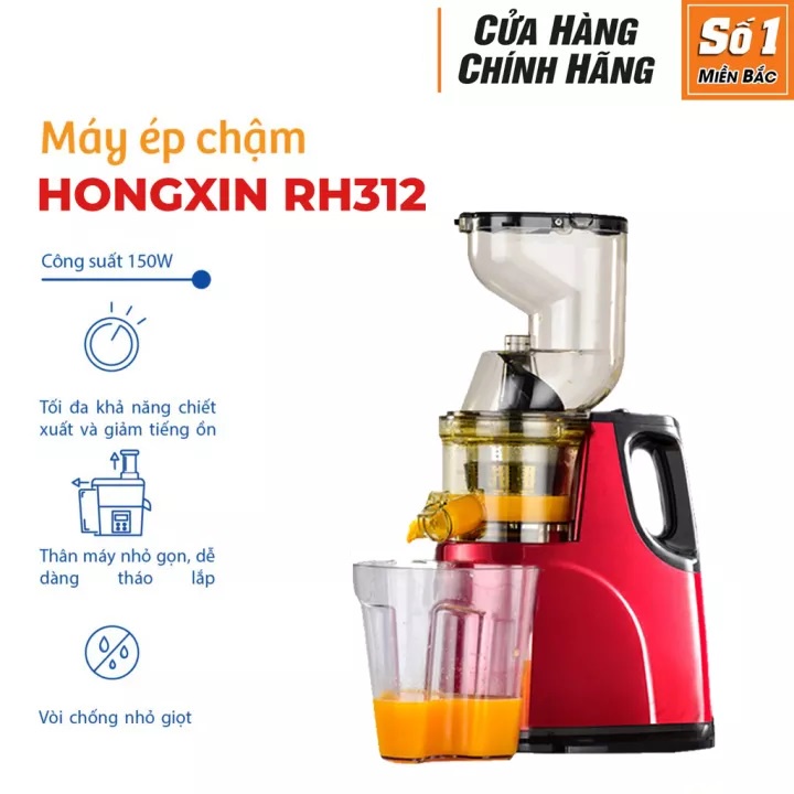 Máy ép HONGXIN RH-312,Ép Hoa Quả Nguyên Trái, Nghiền Ép Không Cần Cắt Nhỏ Tốc Độ Chậm công xuất 150W