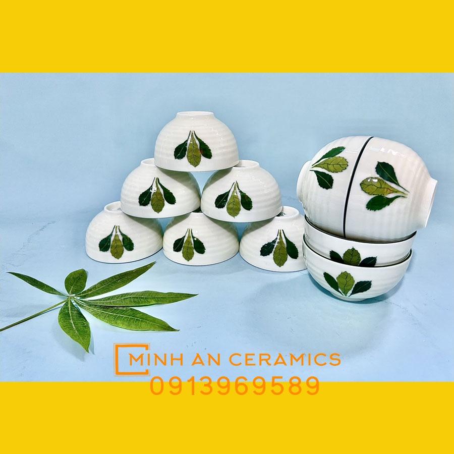 Combo 10 bát cơm gốm sứ Minh An Bát Tràng