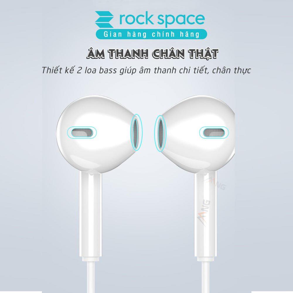 Tai nghe có dây Rockspace ES05 dành cho samsung có mic chuẩn 3,5 nhét tai - Hàng chính hãng 