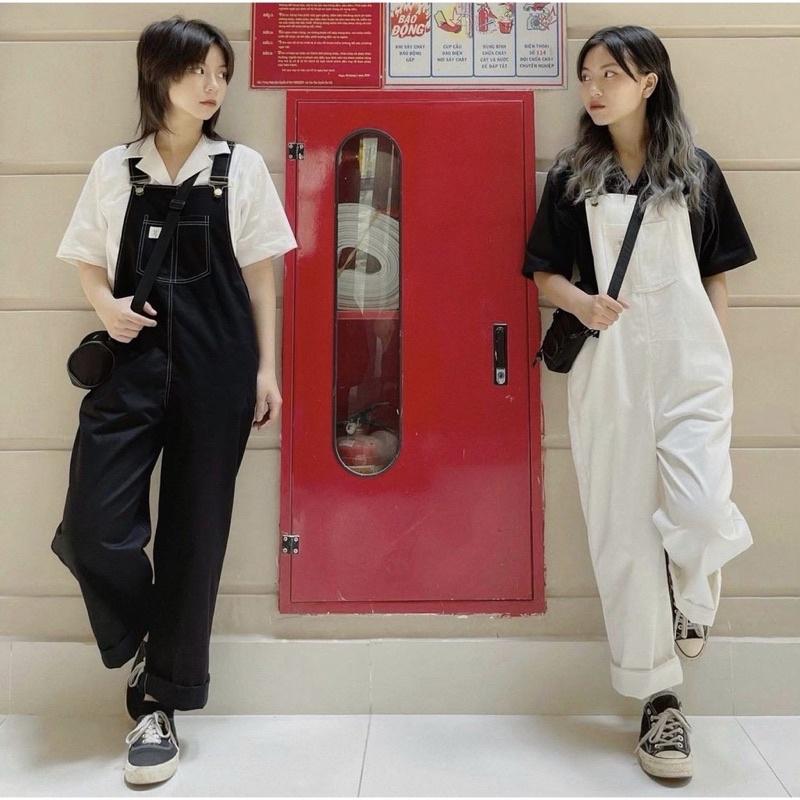 Yếm Quần Chất Kaki Dập Chỉ Nổi MARY Phong Cách Ulzzang - 84unisex