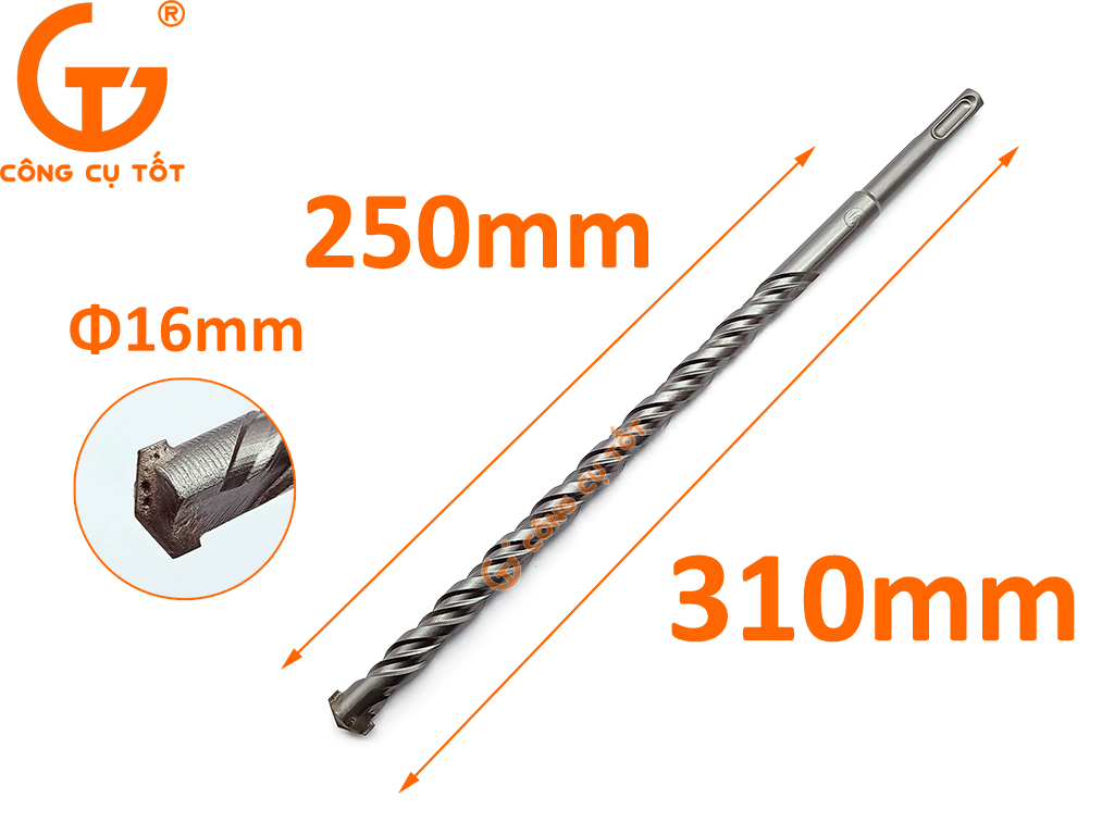Mũi khoan xuyên tường 310mm Φ16mm