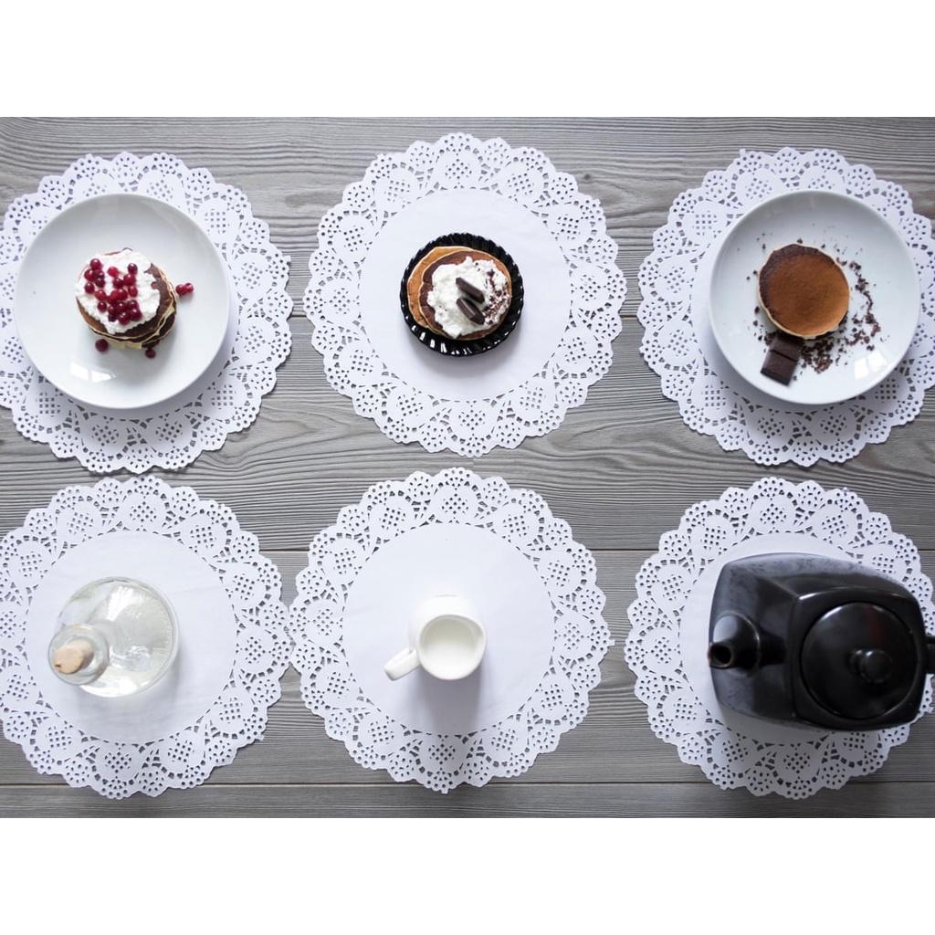 Sét 140 Tờ Giấy Hoa Văn Lót Đĩa Thấm Dầu Mỡ 23cm