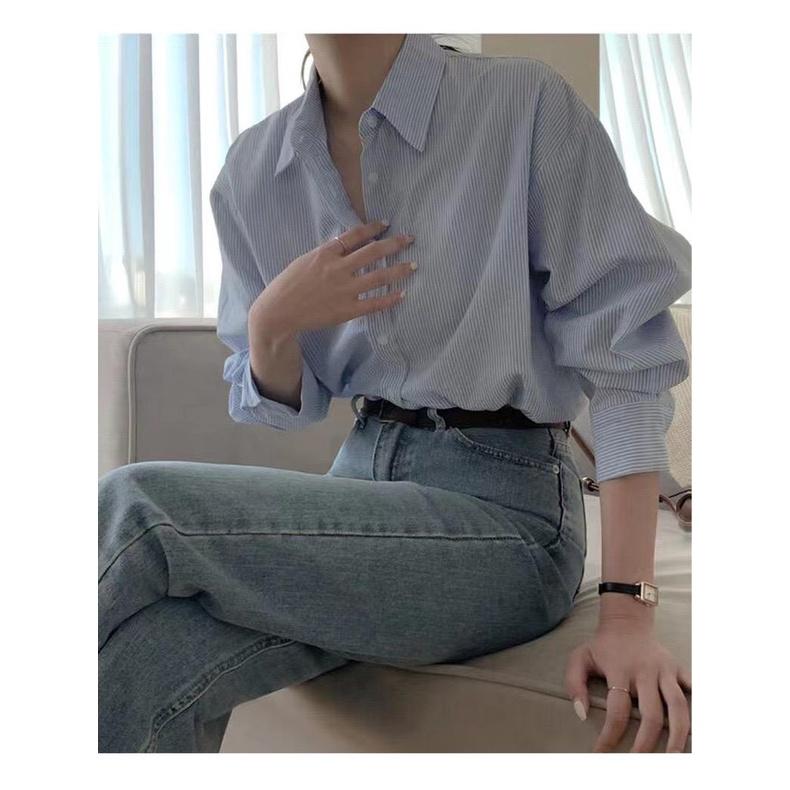 MS1103 Áo sơ mi nữ kẻ sọc màu pastel Hàn Quốc