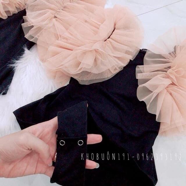 Bodysuit Tay Lưới Bèo Sang Chảnh