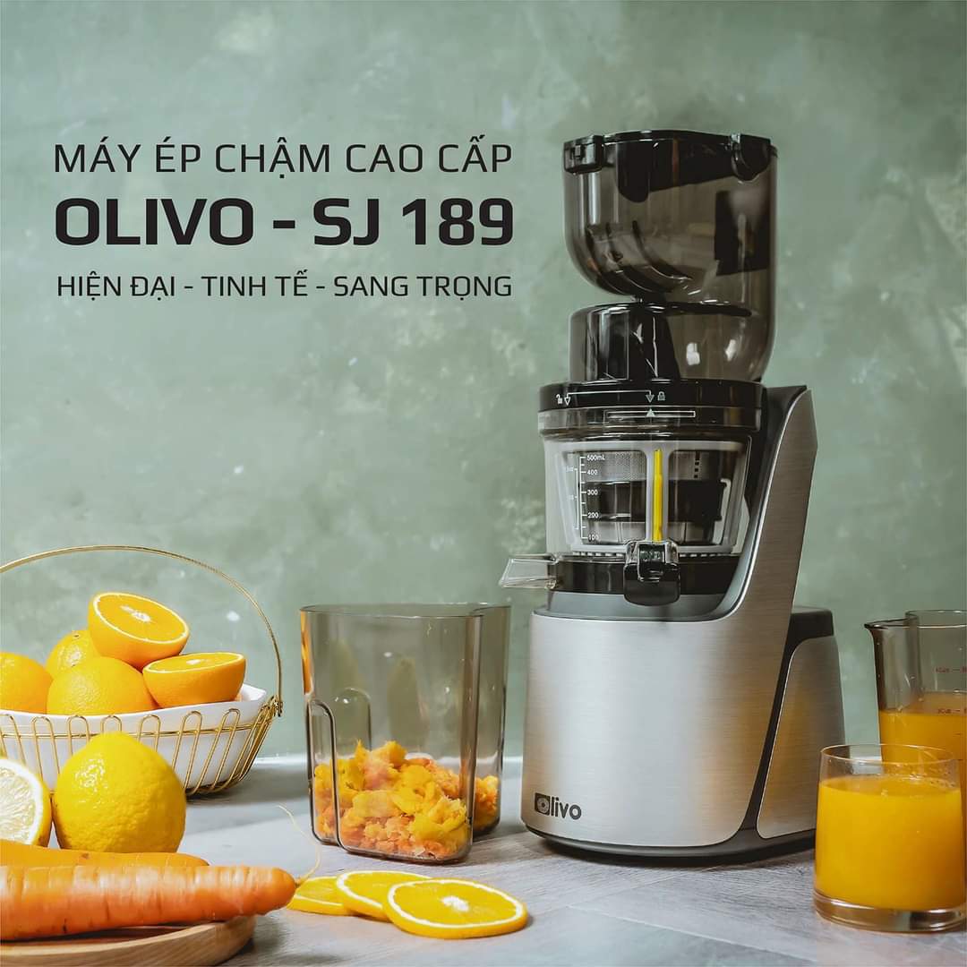 Máy Ép OLIVO SJ189 Máy Ép Cao Cấp [HÀNG CHÍNH HÃNG] Máy Ép Trái Cây Kiệt Bã Đến 98% Thương Hiệu Mỹ