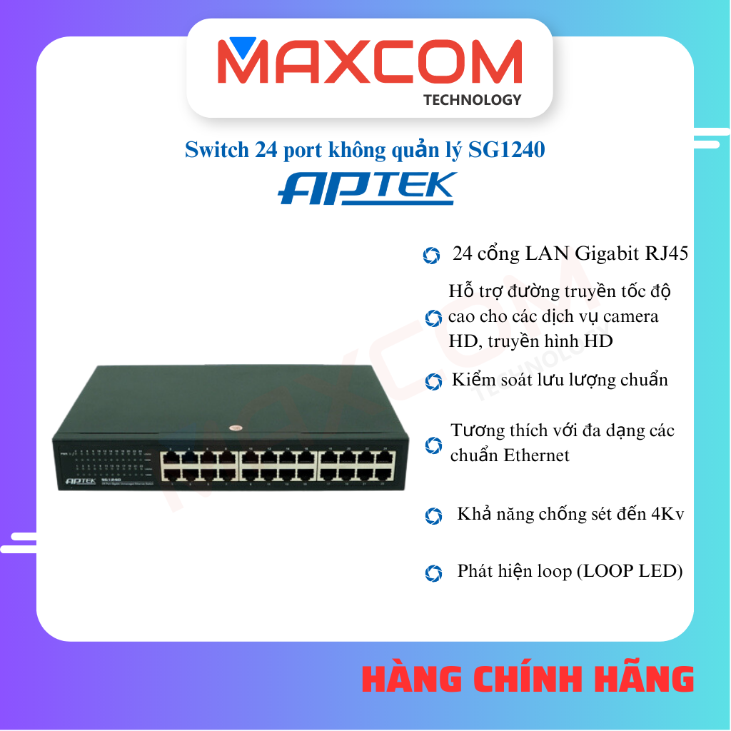 Switch APTEK SG1240 24 Port Gigabit - Hàng chính hãng