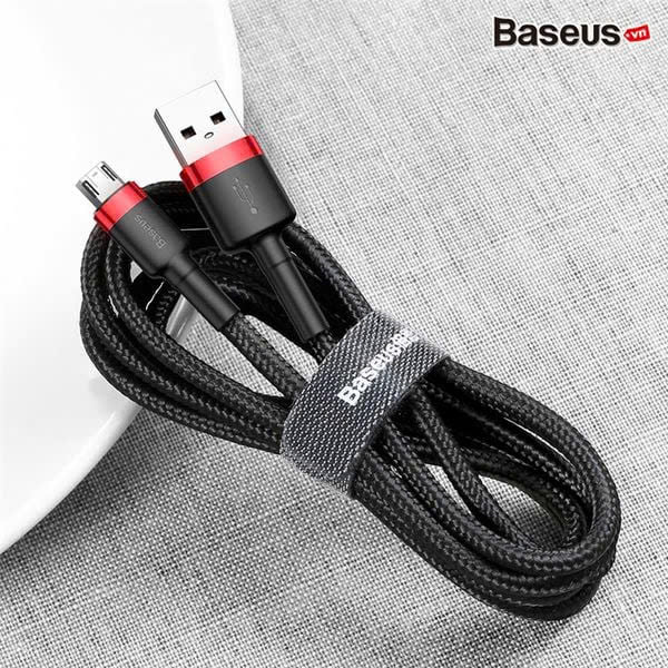 Cáp sạc nhanh Baseus Cafule Micro USB cho Smartphone Android Samsung/ Xiaomi/ Oppo/ Asus/ Huawei (2.4A, Quick charge 3.0, Đâu Micro USB cắm 2 chiều) hàng chính hãng
