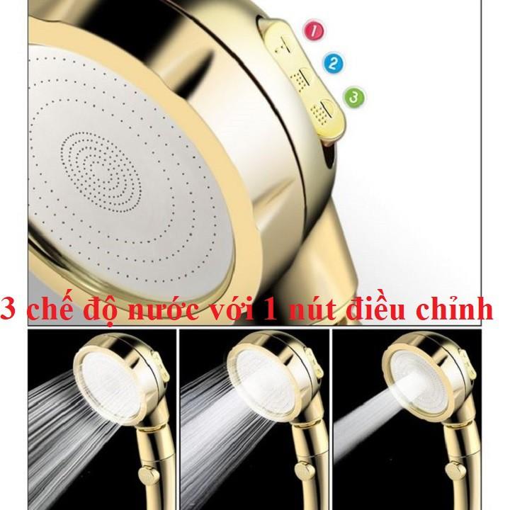 Bộ vòi hoa sen tăng áp mạ vàng cao cấp