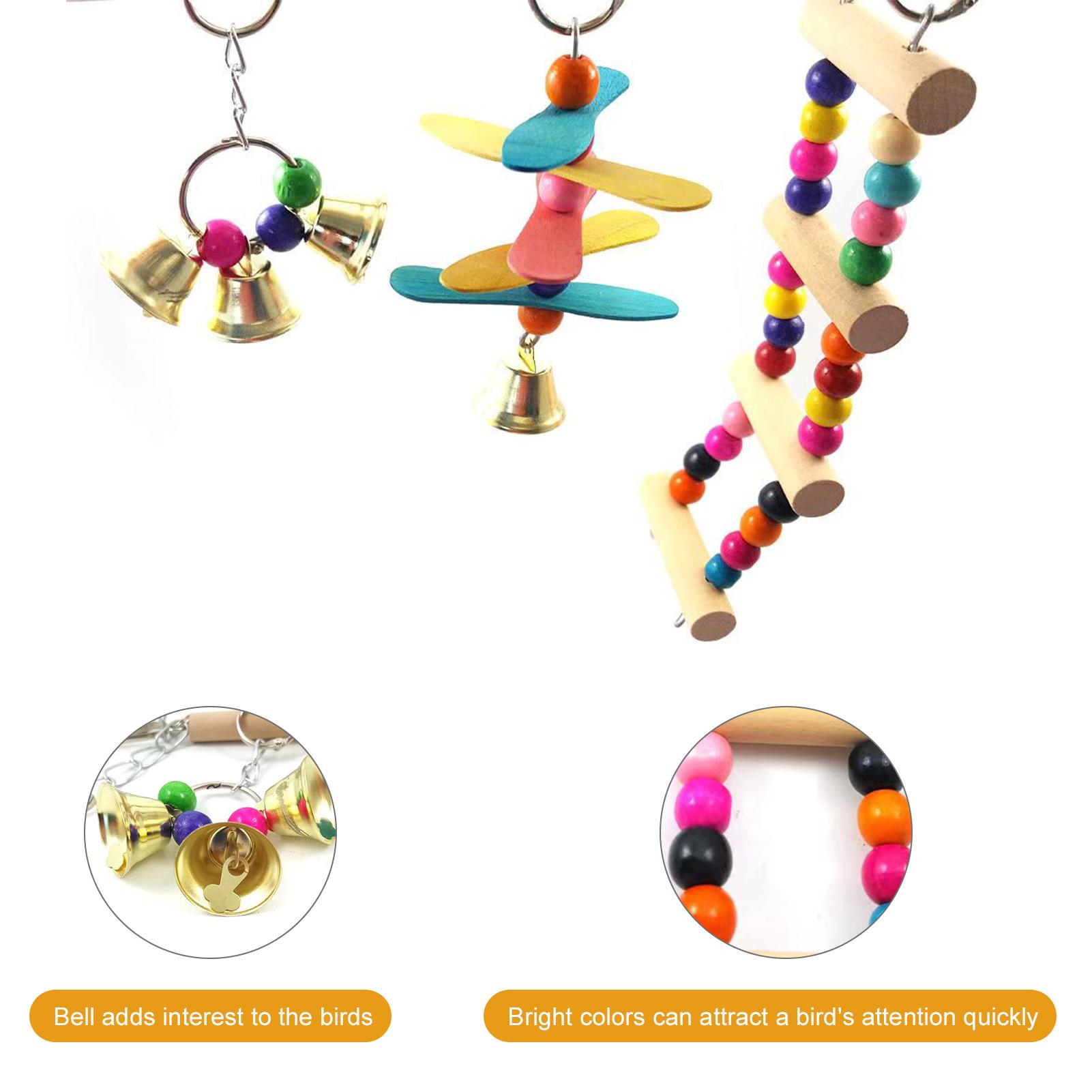 Bird Hanging Ladder Bird Swing Toys Birds Climbing Toys Wooden Suspension Bridge for Parrots Birds