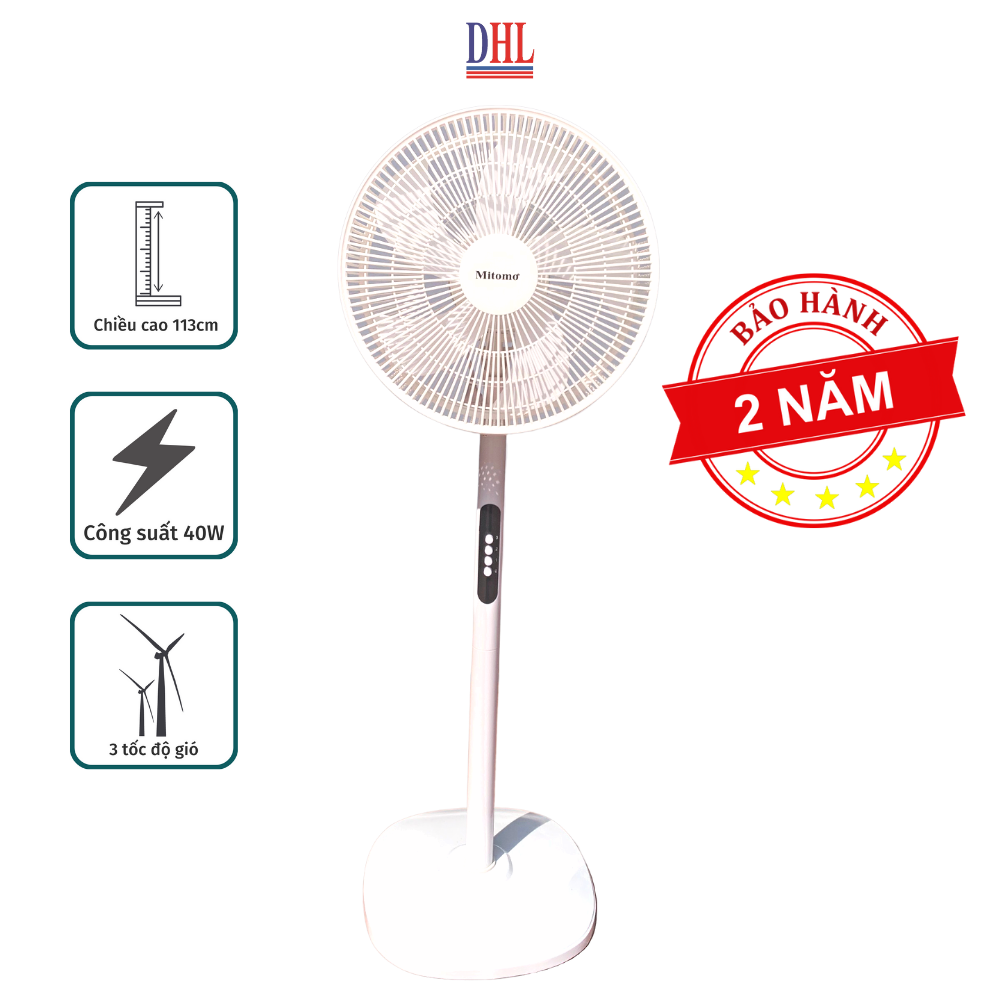 Quạt Cây Đứng Mitomo FCE-60 có điều khiễn từ xa, hẹn giờ hàng chính hãng