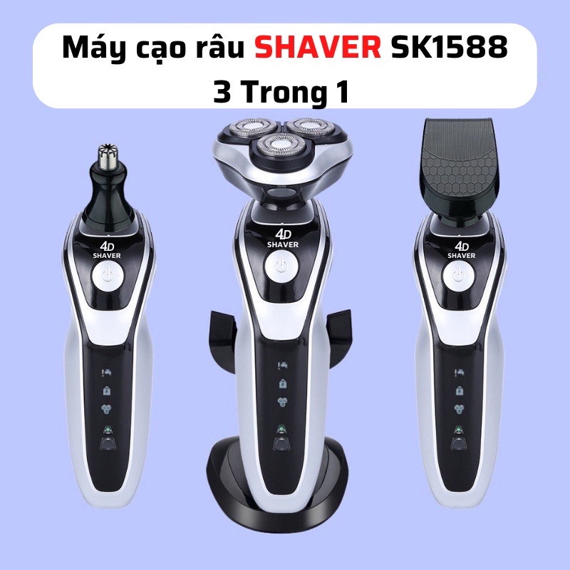 Máy cạo râu 3 trong 1 SHAVER SK1588 , Máy cạo râu đa năng là sản phẩm hot không thể thiếu đối với cánh mày râu.